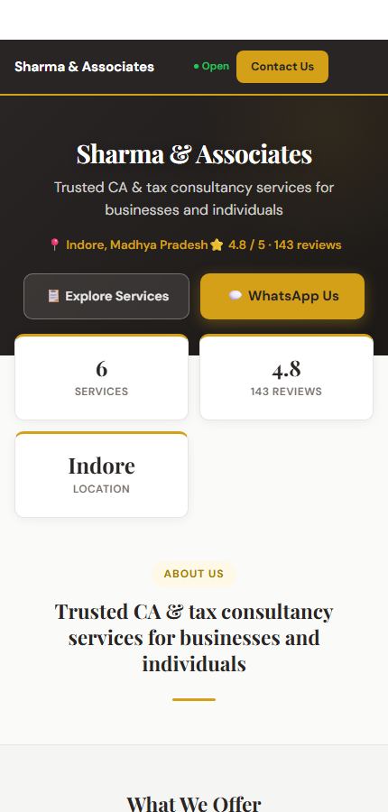 Business Profile preview